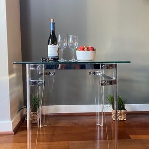 Modern glass table. Unique and stylish design.